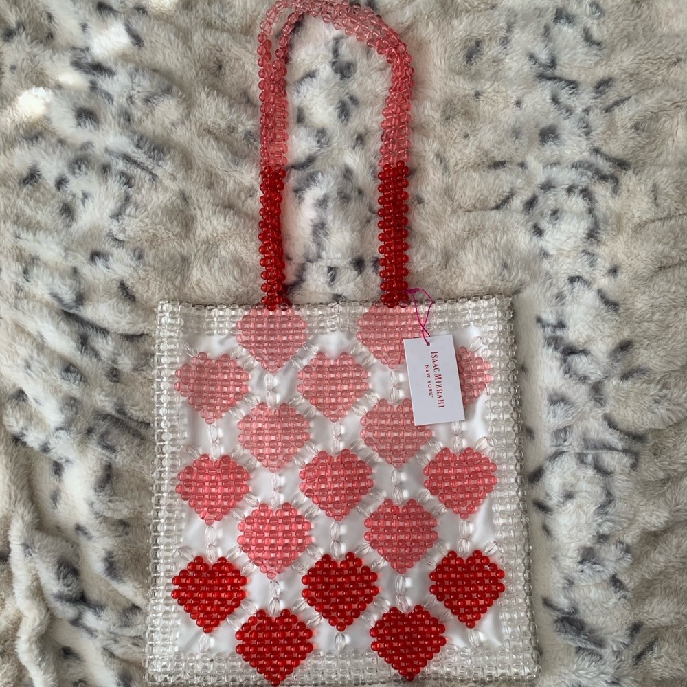 Isaac Mizrahi Beaded Heart Valentine Bag Tote